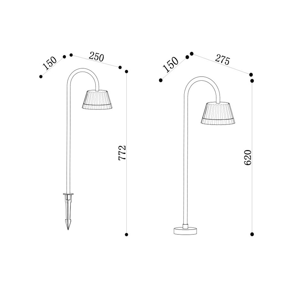 Garden Light 10W PLX 8007-B Size