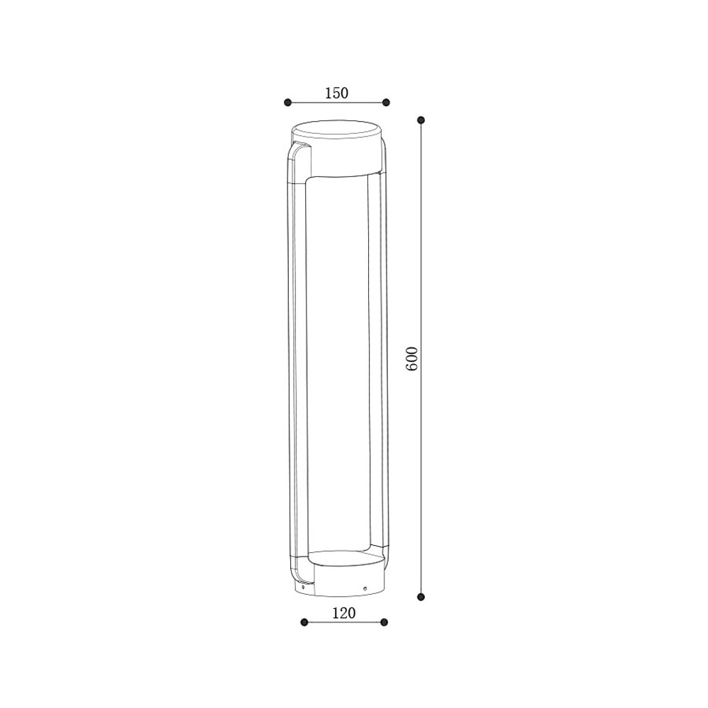 Garden Light 12W PLX 8003-B Size